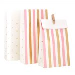25 gold-and-pink-stripe-treat-bag