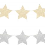 74 Reversible gold _ silver glitter STAR garlands HR